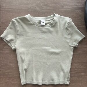 TNA Green Fitted Crop Tee